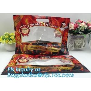 Anti Fog Material Resealabele Plastic Hot Chicken Bag, slide zipper pet