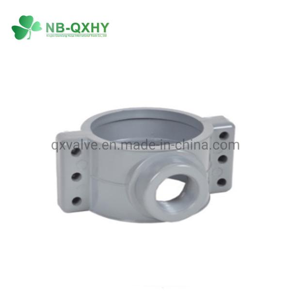 Buy 1/2" to 4" Sizes DIN Pn10 Plastic PVC UPVC Pipe Fittings Saddle Clamp Request Sample at wholesale prices