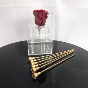 Cheap Price Preserved Flower Gold Silver Plastic Stalk Long Stem Used For Box