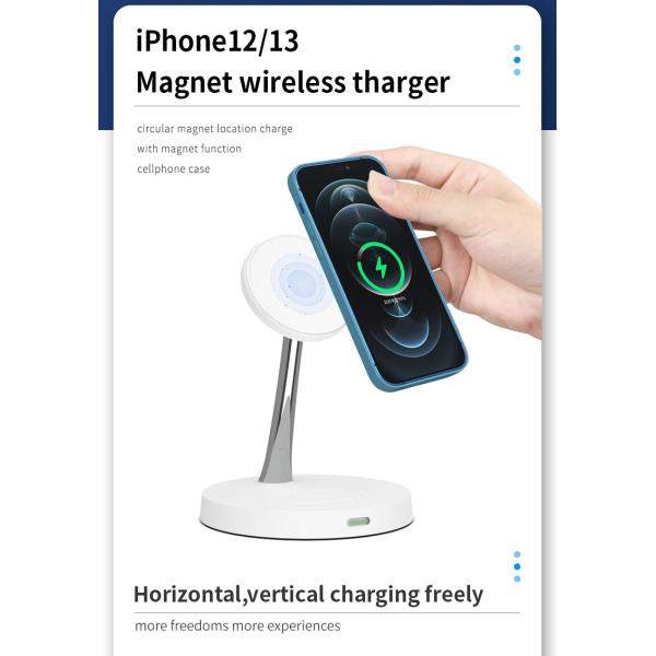 3 Level LED Night Light Wireless Double Charging Stand With Short Circuit Protection