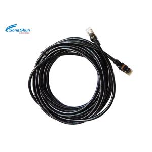 24awg SFTP Network Patch Cord Cat 5 Black RJ45 Wear Tear Resistance 5mm PVC