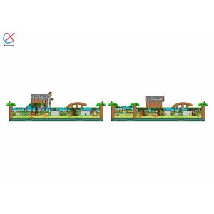 Commercial Giant Inflatable Obstacle Course Zoo Adventure Obstacle Course Bounce