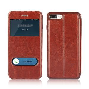 iPhone 8 Plus Case, Window View Stand Feature PU Leather Phone Case for Apple