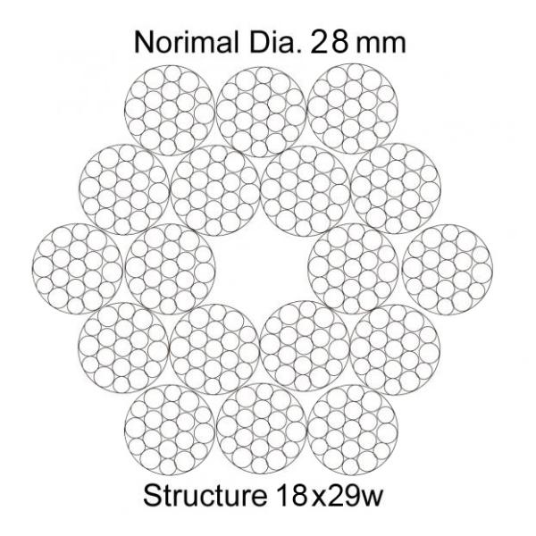 Overhead Cable Stringing 28mm Pilot Wire / Pilot Rope Galvanized Steel Wire Rope