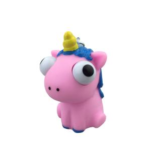 Creative Cartoon PVC Soft Rubber Unicorn Eyes Pop Out Key Chain, Custom Anime