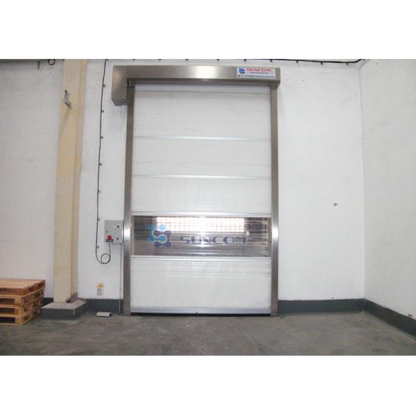 Blue Galvanized Steel High Speed Roll Up Door With Shoulder Protection