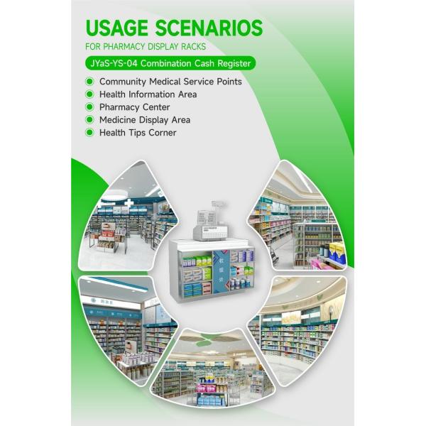 JYaS-YB-04 Professional Medical Style Medical Equipment Back Cabinet with White Glossy Boards and Aluminum Price Tag Slot