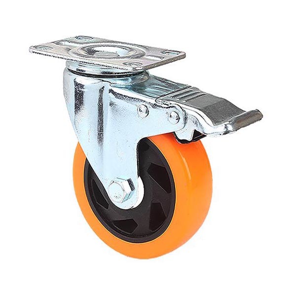 Buy 100mm Medium Duty Caster Polyurethane Wheel Swivel Type Caster With Brake at wholesale prices