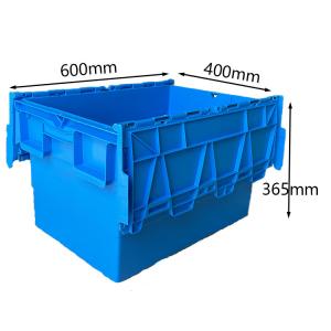 600x400x365mm Plastic Moving Box Warehouse Load 50Kg HDPE Plastic Crates