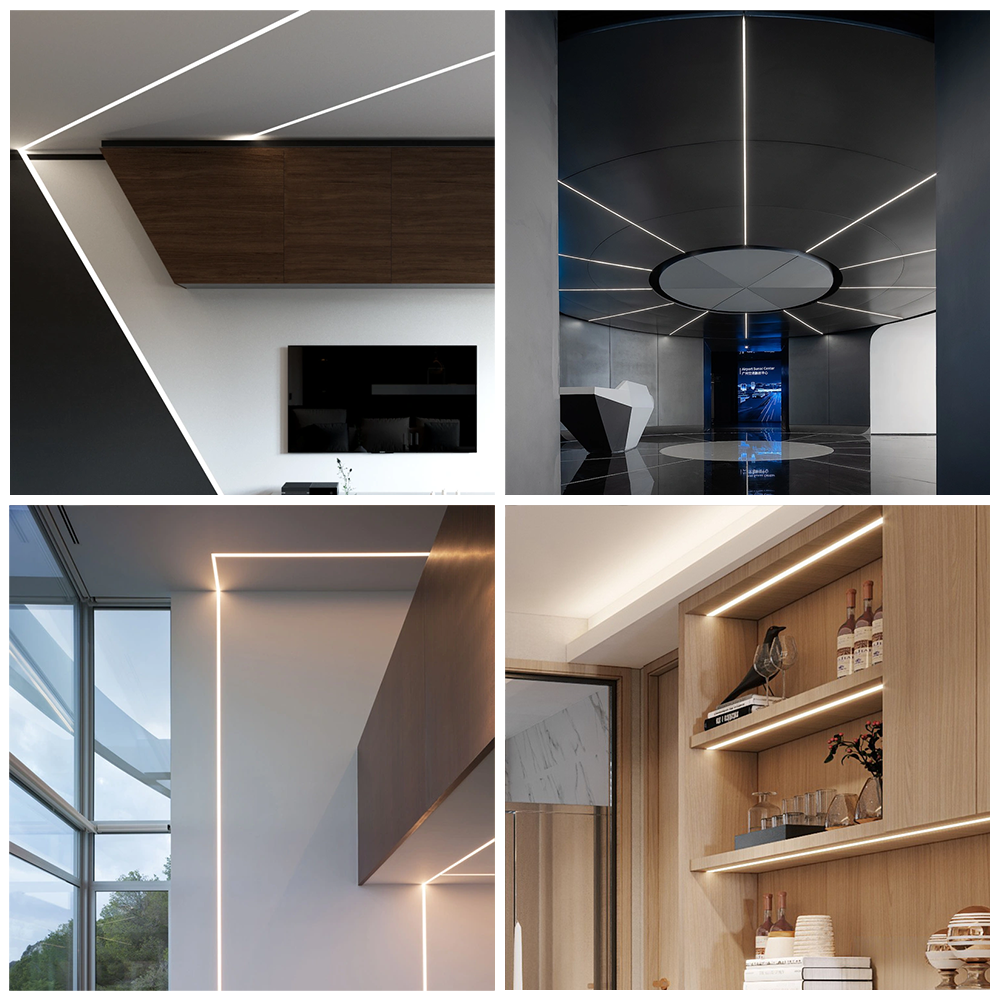 LED aluminum profile with polycarbonate diffuser installed