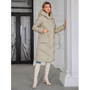Long Women's Winter Quilted Coat Fashionable Down Jacket with Regular Fit