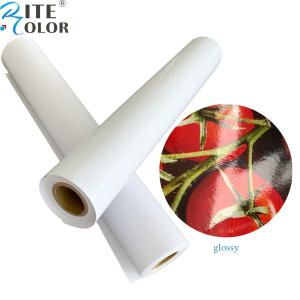 Primed 24" 36" Glossy / Luster RC Inkjet Photo Paper Roll For Pigment Ink