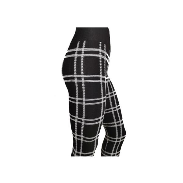 Buy Black And White Prep Plaid Womens Seamless Leggings Mid Waist at wholesale prices