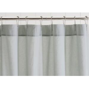 Customized Pure Linen Ruffle Shower Curtain HandMade White / Gray / Flax