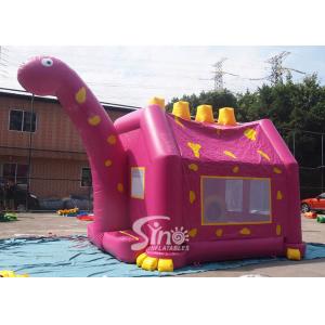 Outdoor children playground Dino inflatable bouncy castle with obstacles inside