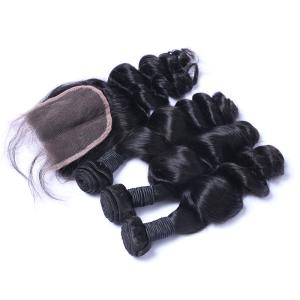Virgin Human Malaysian Hair Extensions Loose Wave Wet And Wavy 100G
