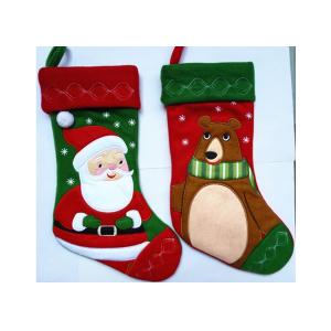 Fashion Red Christmas Stocking , Patchwork Embroidered Christmas Stockings