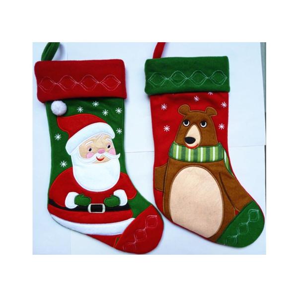 Buy Fashion Red Christmas Stocking , Patchwork Embroidered Christmas Stockings at wholesale prices