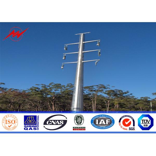 Buy 20M 16KN 4mm thikcness Steel Utility Pole for electrical power line with white powder coating at wholesale prices