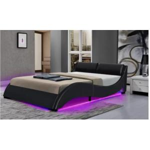 Upholstered Platform Bed Frame With Led Lighting, Curve Design