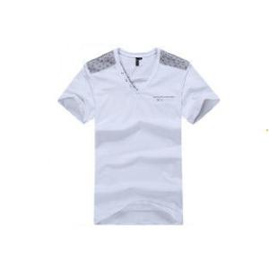 Summer V-neck Men's Printed T - Shirt Cotton Short Sleeve Business Outdoor