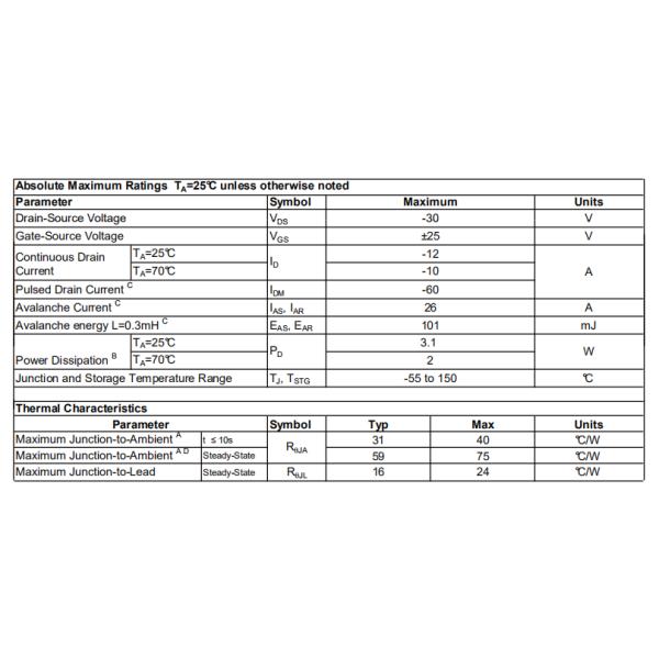 HXY4407 30V P-Channel MOSFET