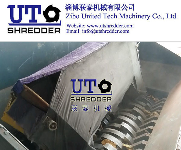 automatic furniture shredder/ waste bed board shredder, double shaft shredder,