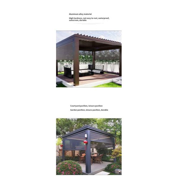 Outdoor Patio Flipped Louver Pavilion Aluminum Alloy Outdoor Electric Shade Pavilion Villa Sun Protection Pavilion