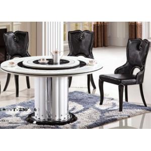 Quality hotel dining room 8 persons round marble table with Lazy Susan furniture for sale