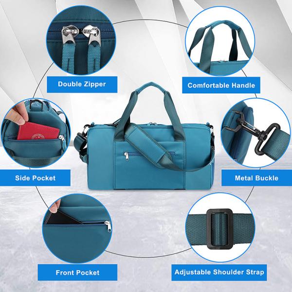 18 Inch Business Travel Duffel Bag With Compartments Swim 17.7x7.5x9.5”