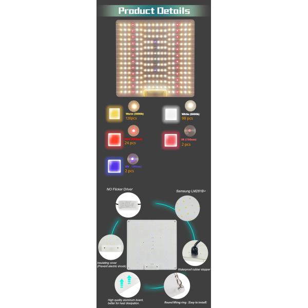 100W Switch Control LED Quantum Board Aluminium Alloy LED Growth Light