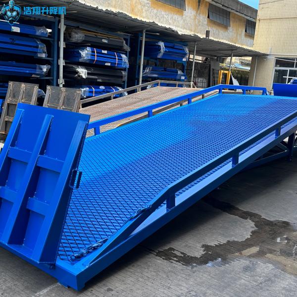Buy 10T-10M Regular Blue Portable Manual Dock Ramp For Forklifts Loading And Unloading Freight at wholesale prices
