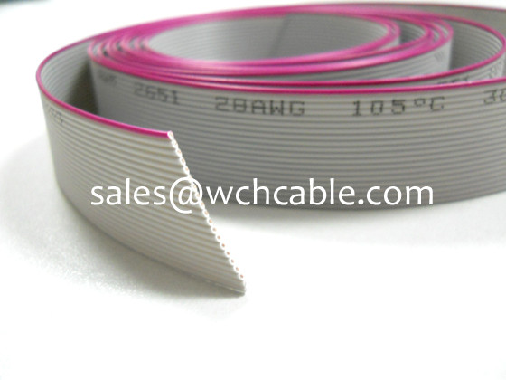 PVC Flat Ribbon Cable UL2651 #26AWG 10Pins 1.0mm Pitch