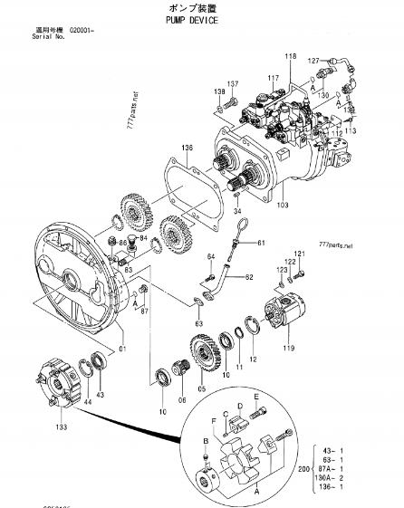 Excavator Hydraulic Pump ZX470-3 K5V200DPH-0E02 4633472 Main Pump