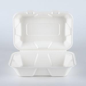Hot disposable microwave food containers Bagasse pulp food boxes takeaway