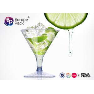 Quality Rectangle 138Ml PS Elegant Plastic Champagne Flutes Environmental Friendly for sale