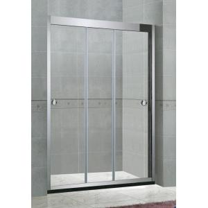 Stainless Steel Inline Shower Enclosures Three Moving Doors Mirror Finished With Frames
