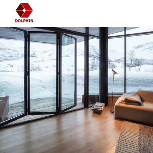 Sound / Heat Insulation Aluminium Folding Door Mechanism External Bifold