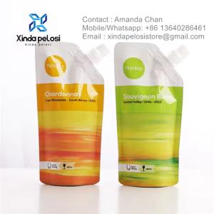 Custom Beverage Stand Up Biodegradable Spout Pouch Cap For Food Liquid Pouch