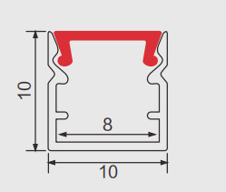 10*10mm Trimless Origin LED Aluminium Profile For Indoor Lighting