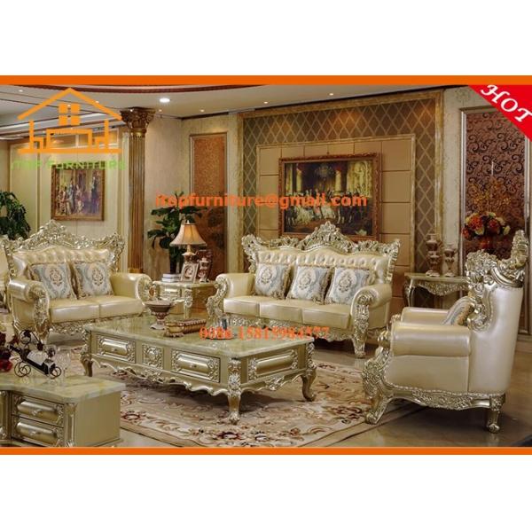 Buy European style wooden furniture model made in china leather sofa at wholesale prices