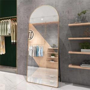 Living Room Modern Metal Frame Black Golden Rose Bathroom Mirror with Stand or