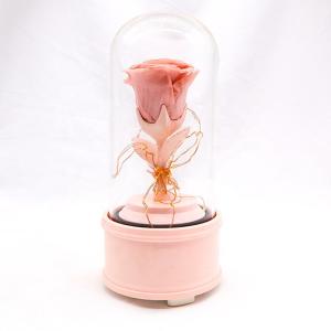 Customized Color Preserved Rose Glass Dome Bluetooth Speakers For Home