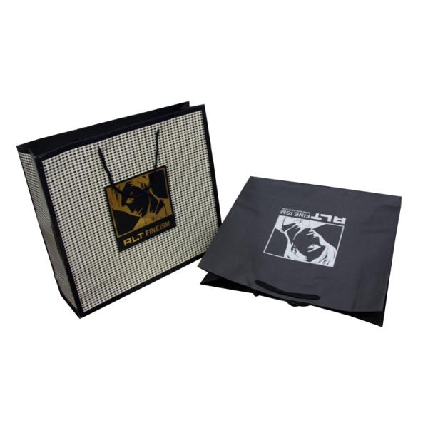 Alt 200g Recycle Paper Carrier Bag With Ribbon Handle, Personalized Logo For Shopping