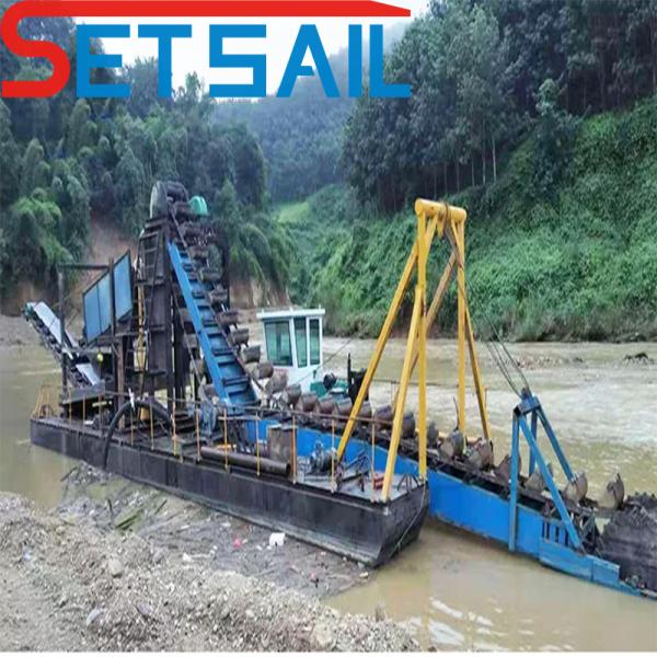 Chain Bucket Sand Gold Diamond Dredger Vessel Used in River