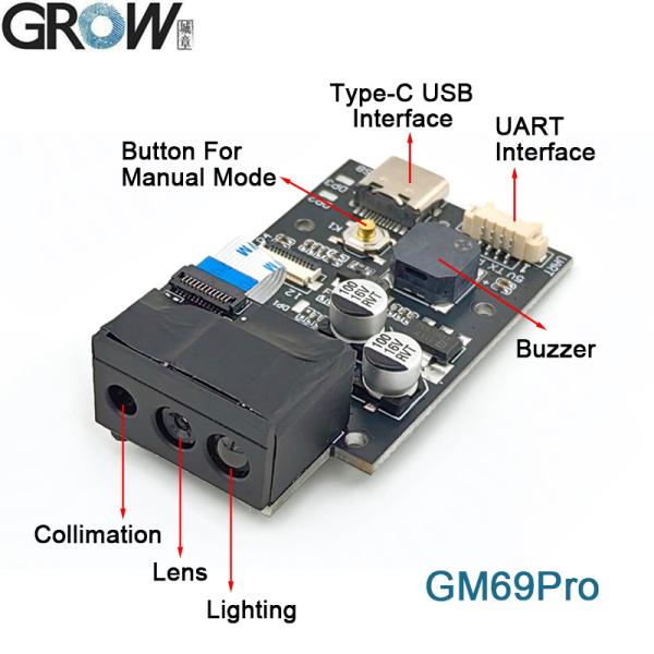 GROW GM69Pro 1280*800CMOS OCR/1D/2D Barcode Scanner Module USB UART Interface QR Code Bar Code Reader Support OCR Passport