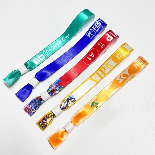 Various Colors Fabric Woven Wristbands Customized Logo Colors For Polyester Material Wristband