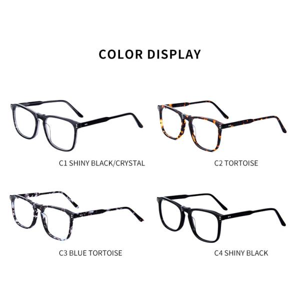 Square Acetate Non Prescription Glasses Optical Frames For Men And Women