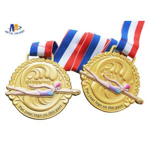 Three Dimensional 70mm 3mm Zinc Alloy Swimming Medals