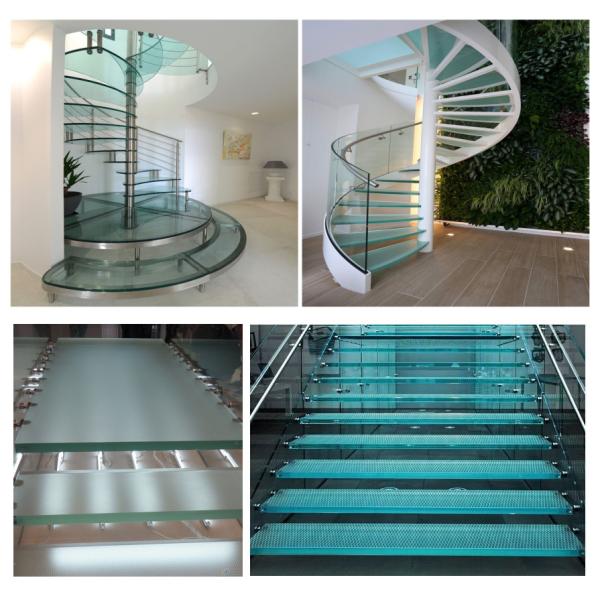 High Quality Anti slip Low Iron Toughened Laminated Glass Customized Size Non-slip Multi Layer Tempered Stairs Glass